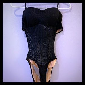 RVCA black one piece stylish bathing suit